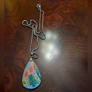 Floral Teardrop Pendant Necklace
